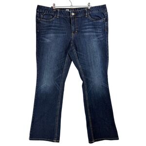 Mossimo Premium Denim Bootcut Jeans Dark Wash Blue‎ Womens 18S Plus Size Short